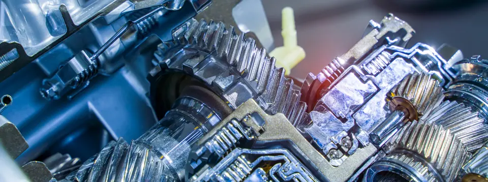 Automotive transmission gears, metallic background