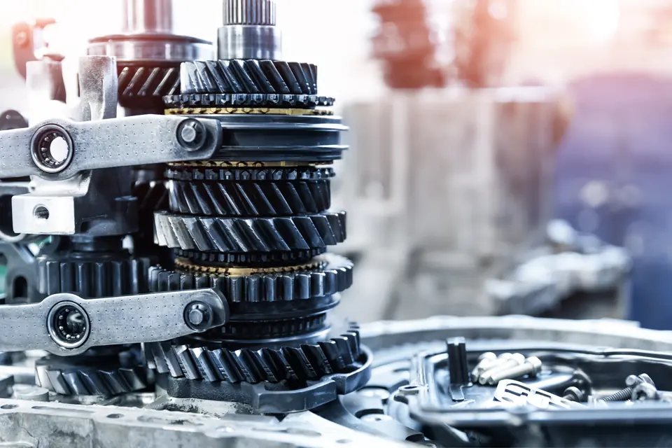 Disassembled car automatic transmission, closeup