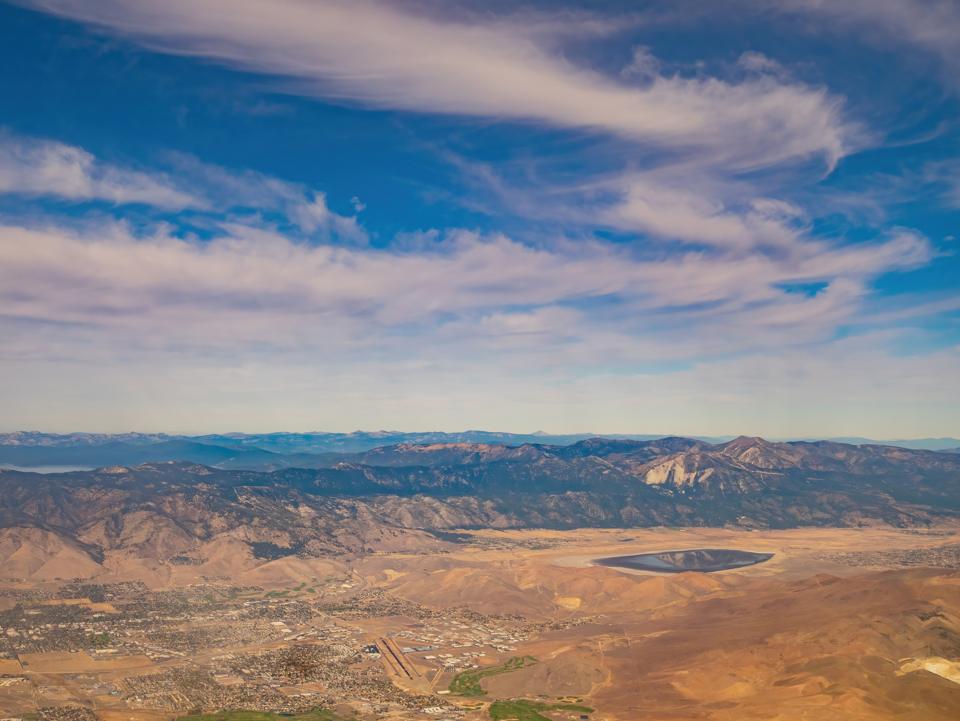 Washoe Valley and Washoe Lake from the air, between Reno and Carson City