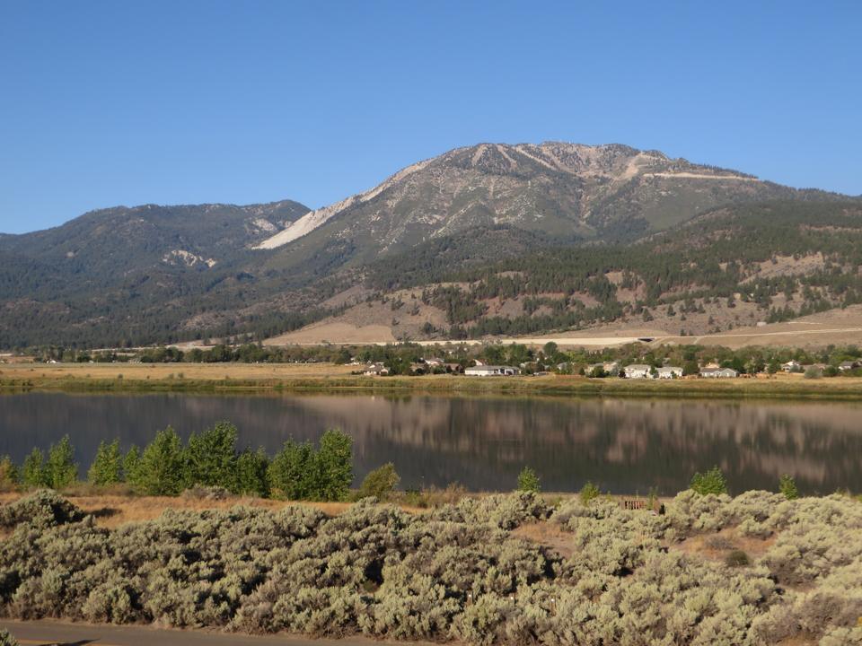 Little Washoe Lake in Washoe Valley below the Carson Range