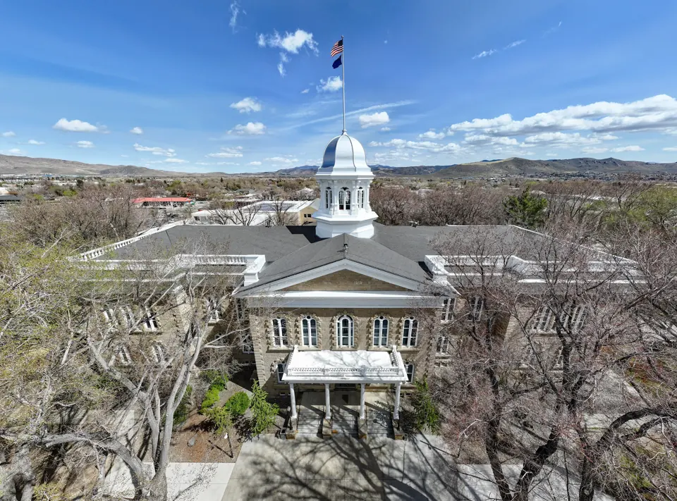 The Nevada State Capitol in Carson City, seen from above