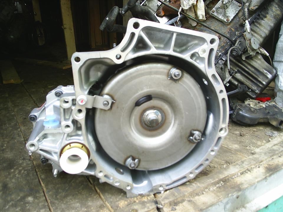 A torque converter mounted on an automatic transmission
